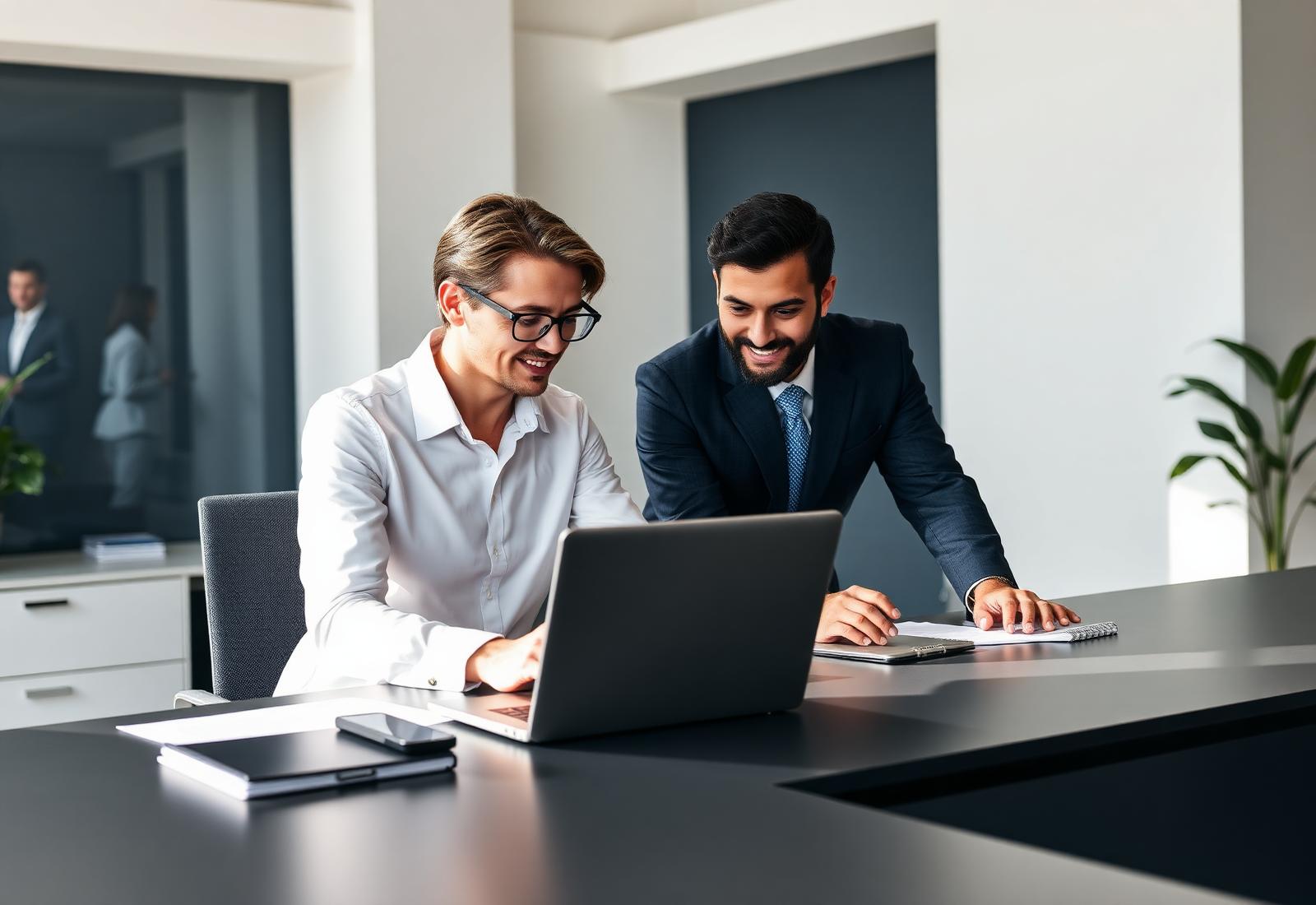 Accountant collaborating with a small business owner